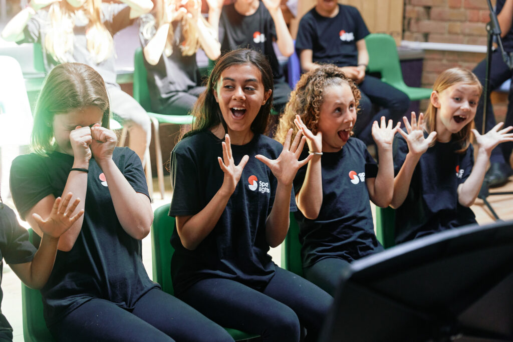 spotlights students in acting class